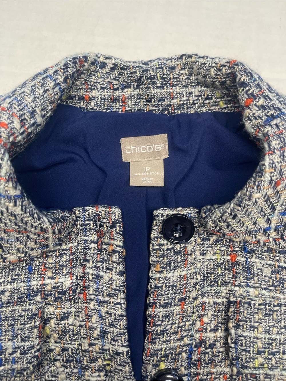 Chico's Multicolor Tweed Button-Front Jacket - Picture 5 of 8